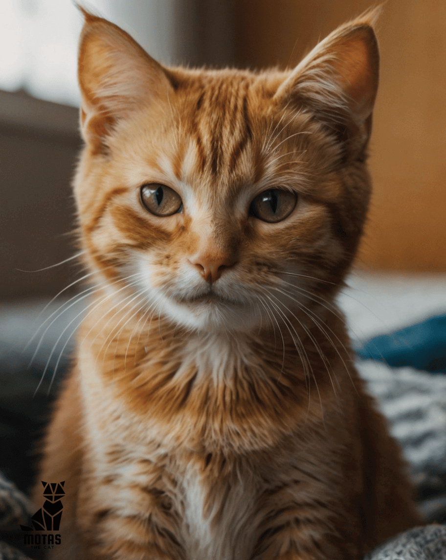 Baby Gizmo the orange tabby kitten with curious eyes