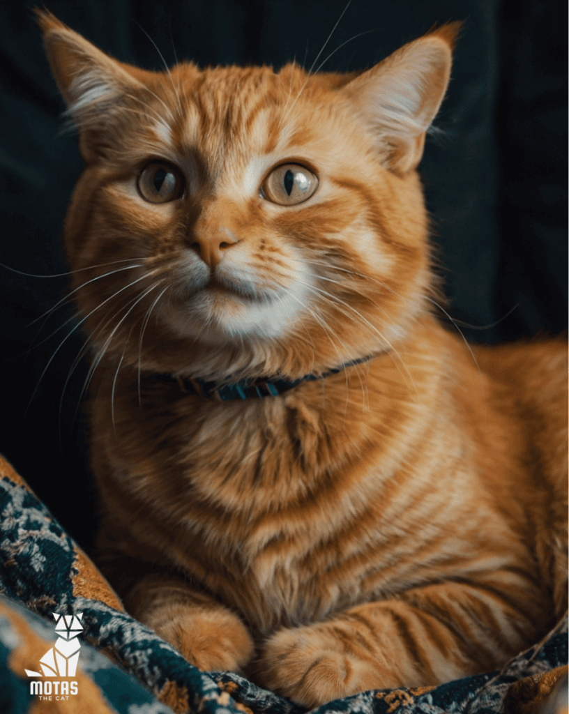 Gizmo the orange tabby cat looking out the window with curiosity