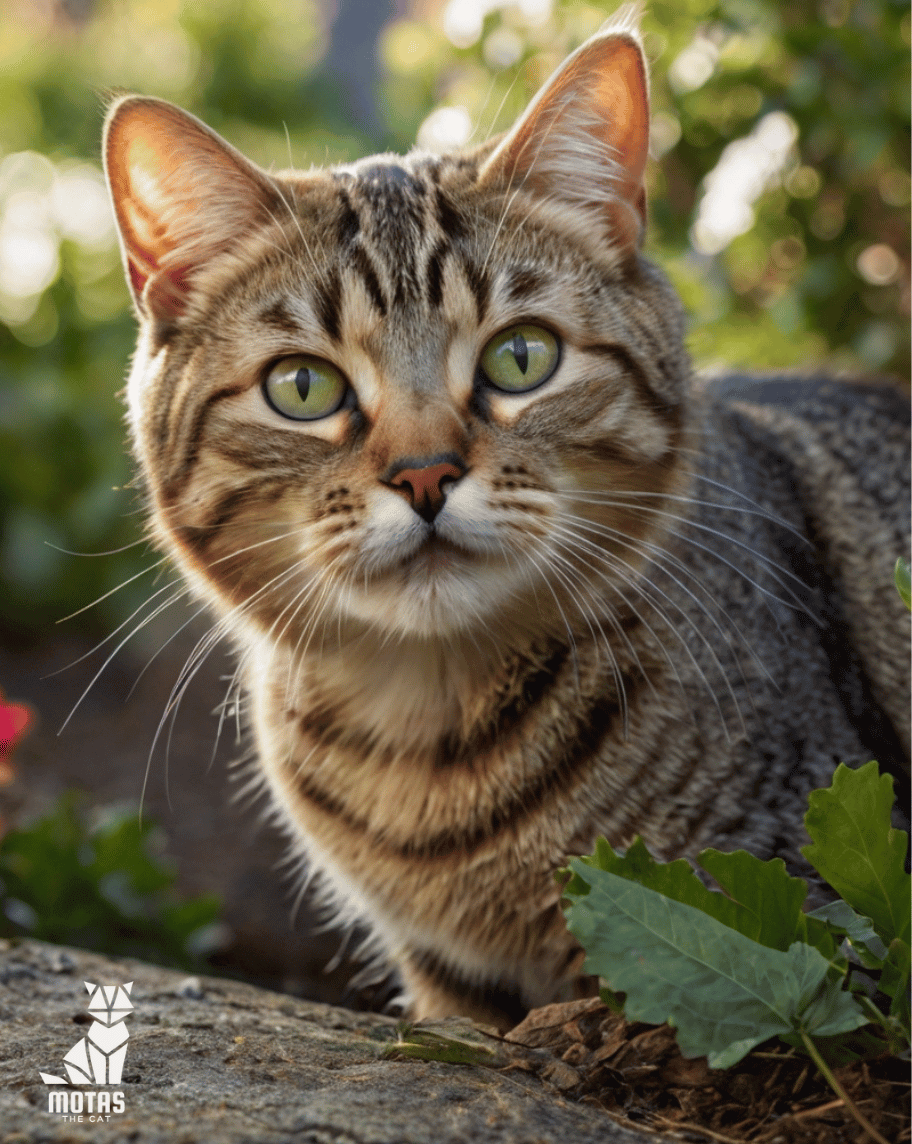 Whiskers the Tabby Cat Climbing a Tree