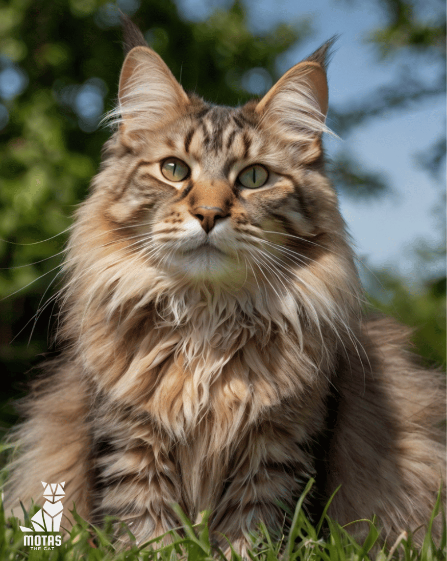 Simba the Grand Maine Coon Cat Enjoying Nature