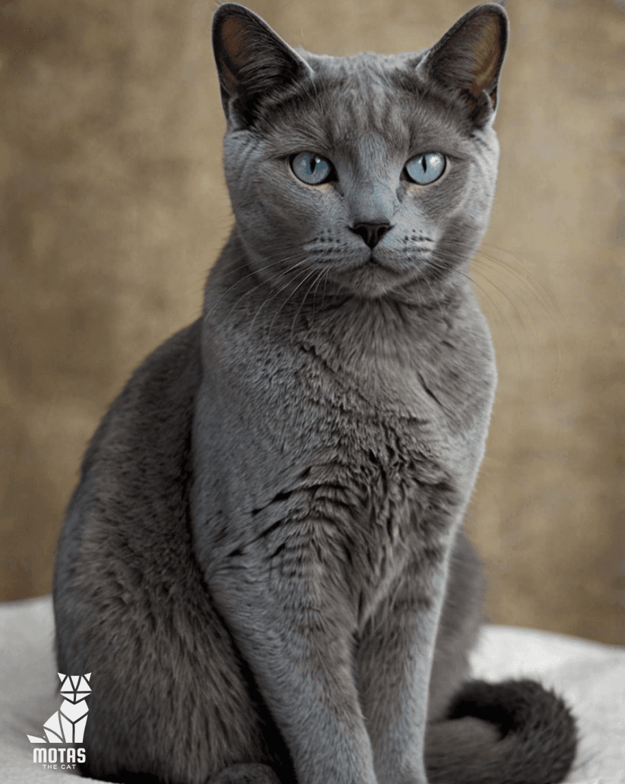 Bella the Russian Blue kitten resting by the fire