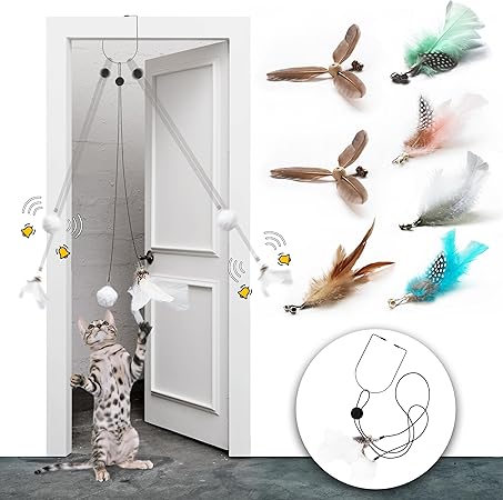 Interactive Doorway Hanging Teaser Toys for Indoor Cats